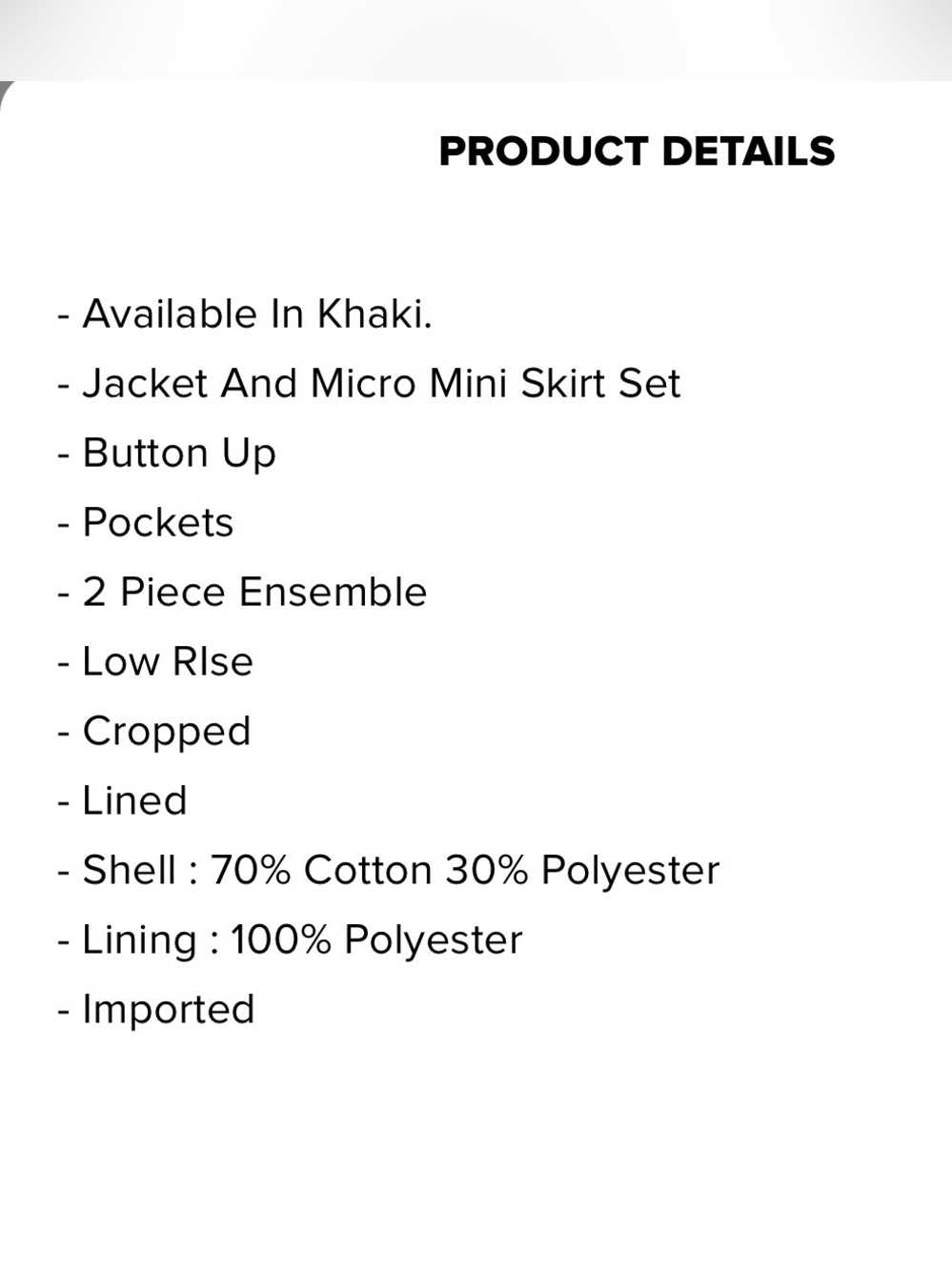 Twill Micro Mini Skirt Set - Picture 8 of 8